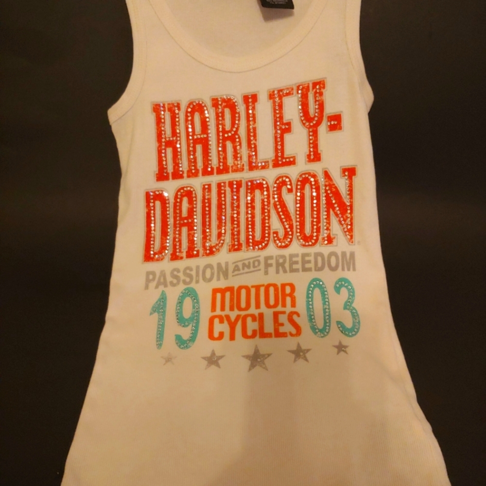 Harley Davidson beige tank top with logo size S